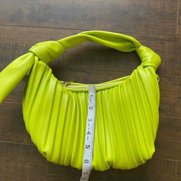 Madison West Green Pleated Shoulder Bag - Picture 8 of 10